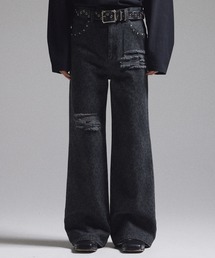 GRANCY パンツ 「GRANCY」Leopard Damage Flare Pants / レオパード