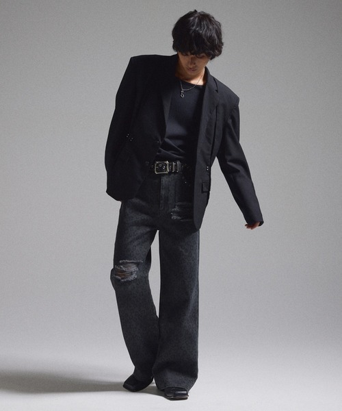 GRANCY パンツ 「GRANCY」Leopard Damage Flare Pants / レオパード