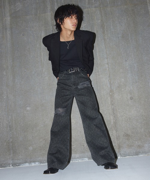 GRANCY パンツ 「GRANCY」Leopard Damage Flare Pants / レオパード