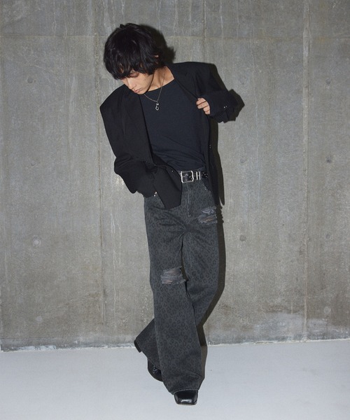 GRANCY パンツ 「GRANCY」Leopard Damage Flare Pants / レオパード