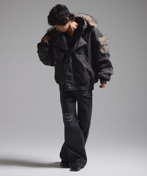 GRANCY パンツ 「GRANCY」Leopard Damage Flare Pants / レオパード