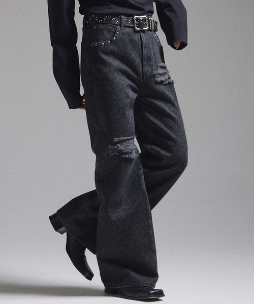 パンツ Grancy Leopard Damage Flare Pants GRANCY パンツ 「GRANCY」Leopard Damage Flare Pants / レオパード