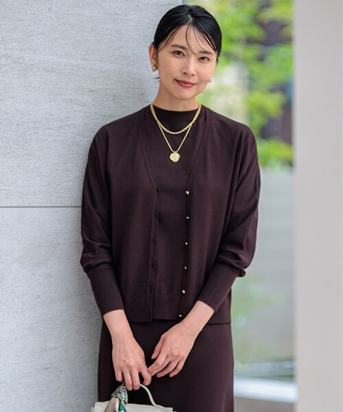 23区（ニジュウサンク） カーディガン 44 ブラウン レディース