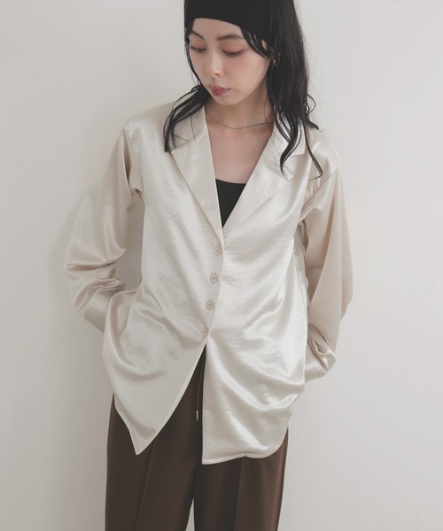 「LIAN」 長袖シャツ FREE ブラウン レディース_画像4