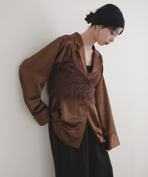 「LIAN」 長袖シャツ FREE ブラウン レディース_画像9