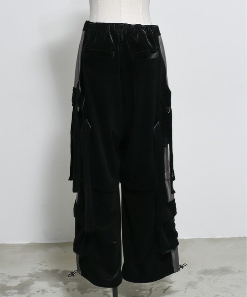 「REFLEM」 カーゴパンツ FREE ブラック×グレー レディース_画像7
