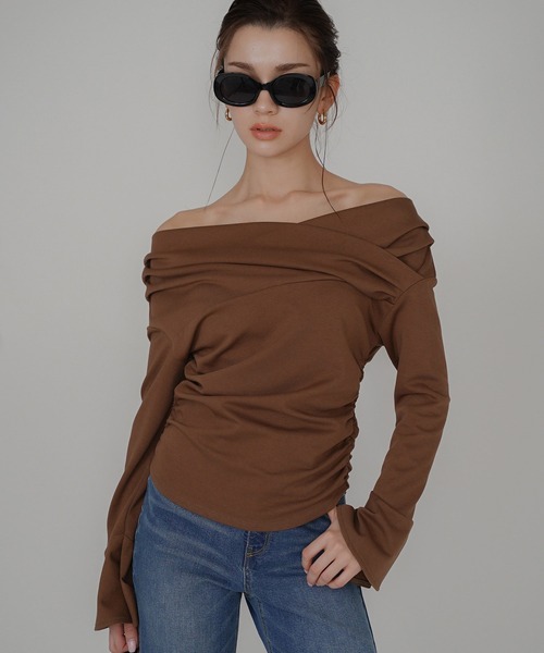 KINO THE KEI tシャツ 2WAY オフショルダー フレアカフス プルオーバー