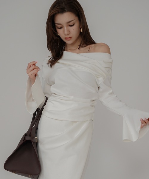 KINO THE KEI tシャツ 2WAY オフショルダー フレアカフス プルオーバー
