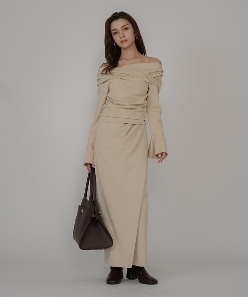 KINO THE KEI tシャツ 2WAY オフショルダー フレアカフス プルオーバー