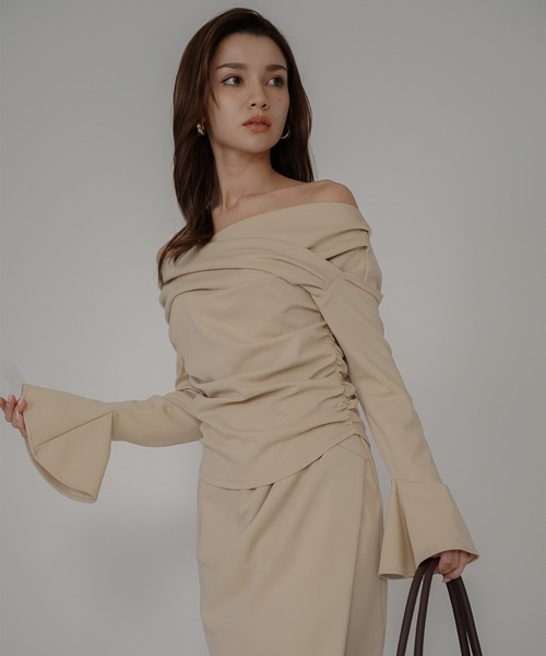 KINO THE KEI tシャツ 2WAY オフショルダー フレアカフス プルオーバー