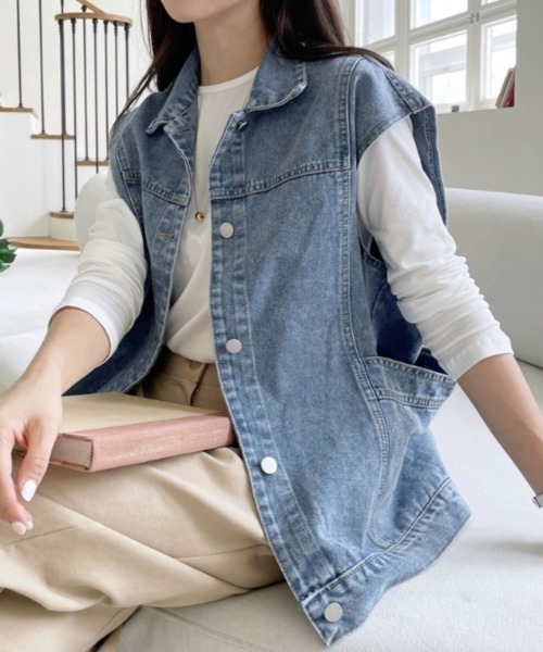 emi+ ベスト ジレ デニムベスト レディース : ZOZOTOWN Yahoo!店
