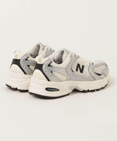「New Balance」 ローカットスニーカー 23.0cm ホワイト×グレー レディース_画像4