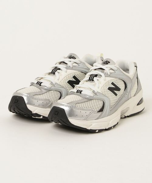 「New Balance」 ローカットスニーカー 23.0cm ホワイト×グレー レディース_画像8