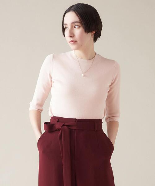 「martinique」 7分袖ニット FREE シルバー レディース_画像3