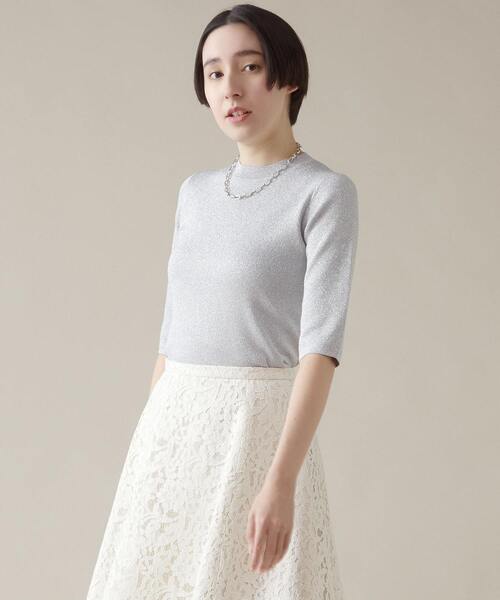 「martinique」 7分袖ニット FREE シルバー レディース_画像4