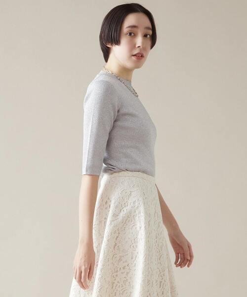 「martinique」 7分袖ニット FREE シルバー レディース_画像6