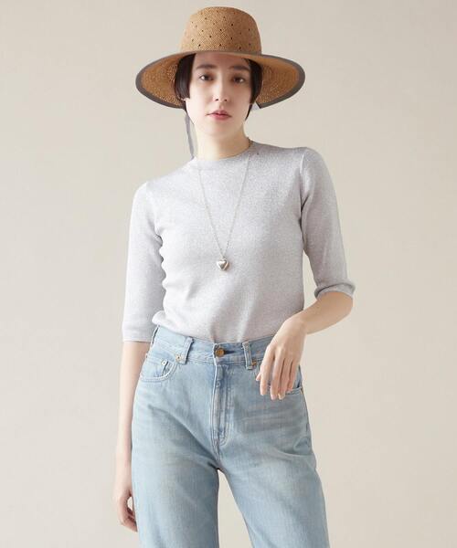 「martinique」 7分袖ニット FREE シルバー レディース_画像8