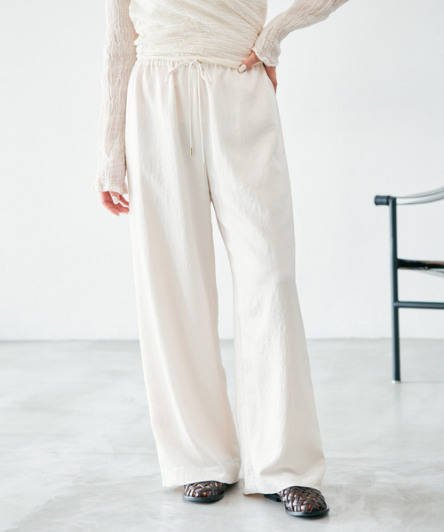 イエナ　パンツ IENA（イエナ） パンツ アンティークサテン イージーパンツ レディース