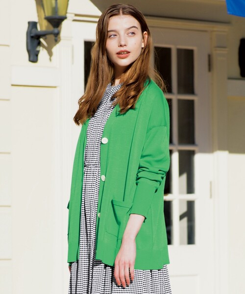 「DRESSTERIOR」 ニットカーディガン 38 ホワイト レディース_画像2