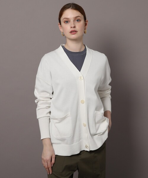 「DRESSTERIOR」 ニットカーディガン 38 ホワイト レディース_画像3