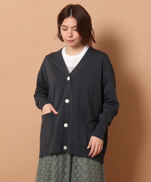 「DRESSTERIOR」 ニットカーディガン 38 ホワイト レディース_画像4