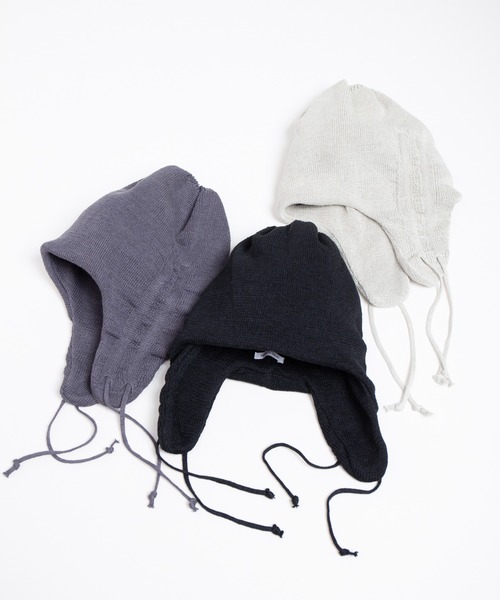 RACAL（ラカル） ニット帽 ニットキャップ Shirring Cord Ear Tab