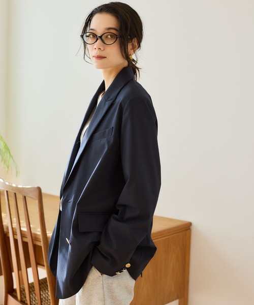 jun hashimoto テーラードジャケット　ダブル　コットン　ストレッチ jun hashimoto (ジュンハシモト) ポリコットン ダブルテーラード