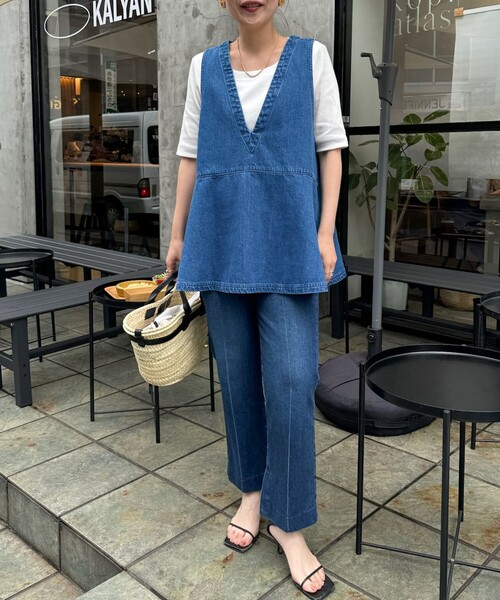 「Rie Miller」 デニムパンツ S インディゴブルー レディース_画像6