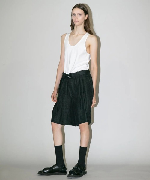 美品】my beautiful landlet ウールリネンベスト ネイビー my