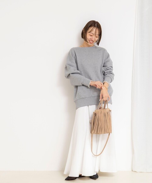 uvカット スカート 「WEB限定」ウォッシャブルヴィンテージタフタマチ入りマキシスカートの画像
