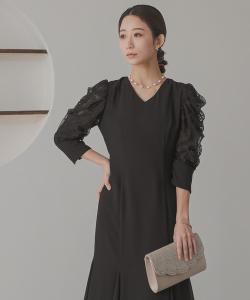 「Kana」 7分袖ワンピース M ブラック レディース_画像9