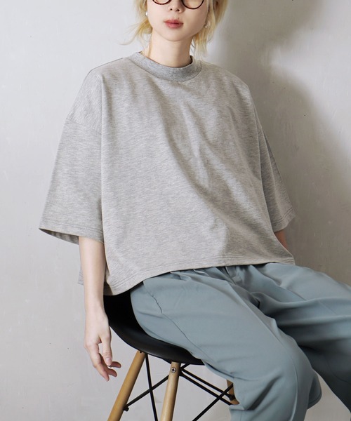zootie（ズーティー） tシャツ こなれリラックス 半袖ハイネックプル