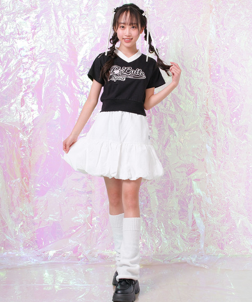 【PINK LATTE】ピンクラテ美品！女の子 卒服 150 （ホワイト） PINK-latte（ピンクラテ） 子供服 女の子 Pinkumate リンガーTシャツ