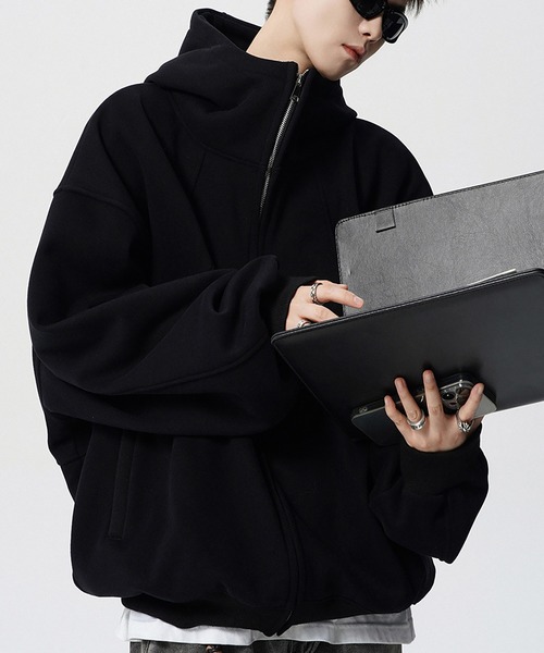 「Evo+Revo」 ジップアップパーカー X-LARGE 杢グレー メンズ_画像4