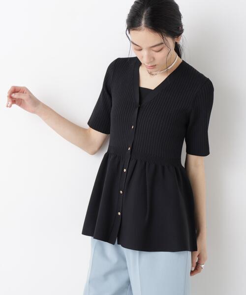 カーディガン SUMMER VEIL KNIT ペプラムニットカーディガン レディースの画像