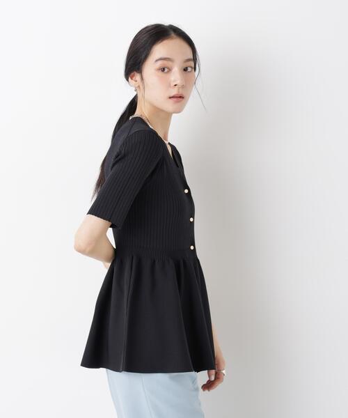 カーディガン SUMMER VEIL KNIT ペプラムニットカーディガン レディースの画像