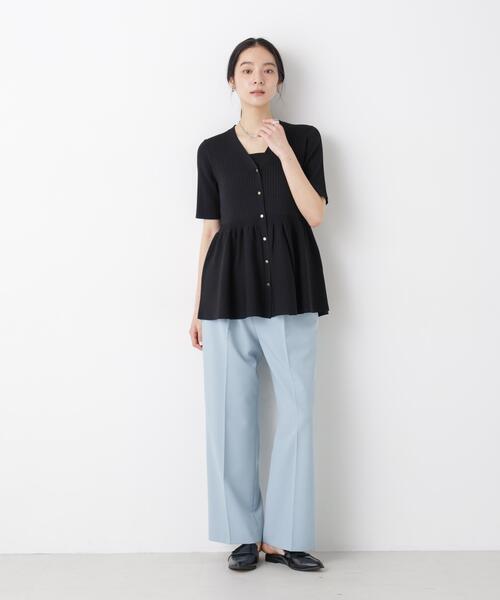 カーディガン SUMMER VEIL KNIT ペプラムニットカーディガン レディースの画像