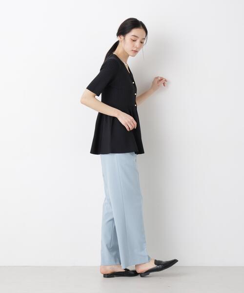カーディガン SUMMER VEIL KNIT ペプラムニットカーディガン レディースの画像