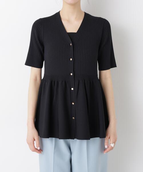 カーディガン SUMMER VEIL KNIT ペプラムニットカーディガン レディースの画像