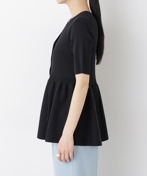 カーディガン SUMMER VEIL KNIT ペプラムニットカーディガン レディースの画像