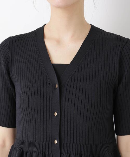 カーディガン SUMMER VEIL KNIT ペプラムニットカーディガン レディースの画像