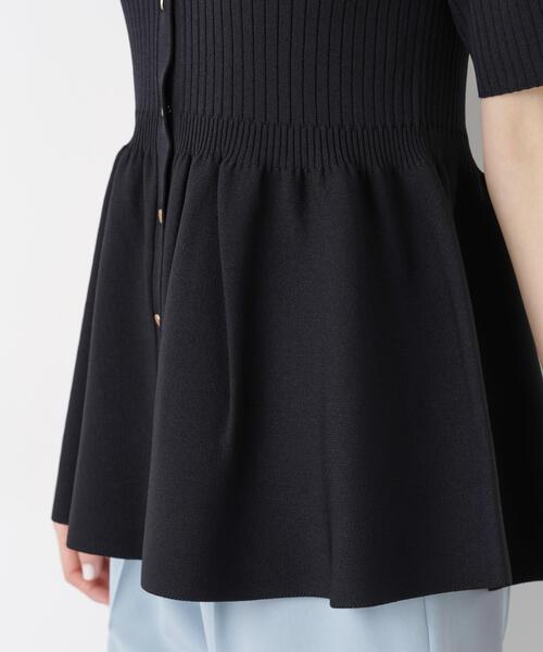 カーディガン SUMMER VEIL KNIT ペプラムニットカーディガン レディースの画像