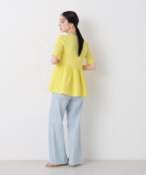 カーディガン SUMMER VEIL KNIT ペプラムニットカーディガン レディースの画像
