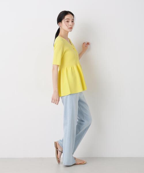 カーディガン SUMMER VEIL KNIT ペプラムニットカーディガン レディースの画像