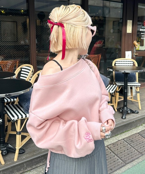 「w closet」 スウェットカットソー FREE ピンク レディース_画像9