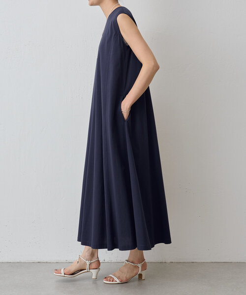 「BEARDSLEY」 ノースリーブワンピース 1 ネイビー レディース_画像3