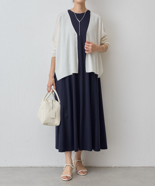 「BEARDSLEY」 ノースリーブワンピース 1 ネイビー レディース_画像6