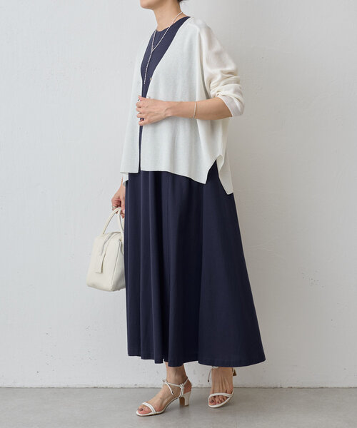 「BEARDSLEY」 ノースリーブワンピース 1 ネイビー レディース_画像7