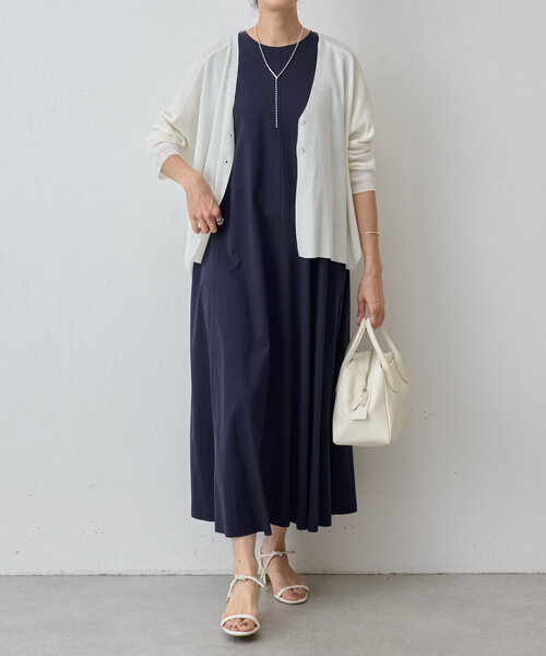 「BEARDSLEY」 ノースリーブワンピース 1 ネイビー レディース_画像9