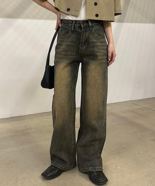 「solleim」 デニムパンツ M ネイビー レディース_画像6
